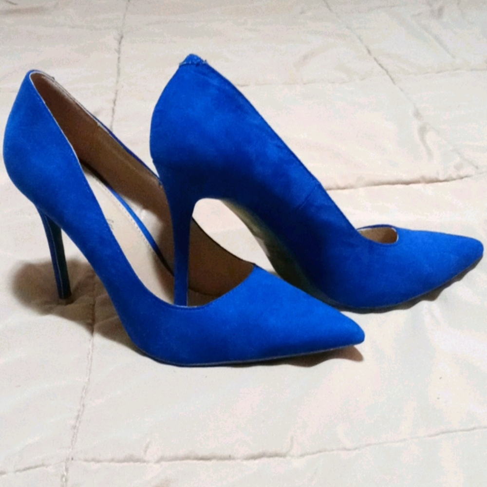 Suede Royal Blue Stilettos
